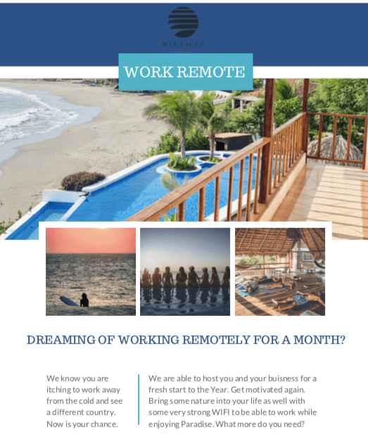 Work Remotely With Us. Bring your Work Abroad to Escape The Cold Winter.